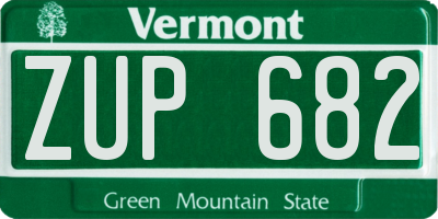 VT license plate ZUP682