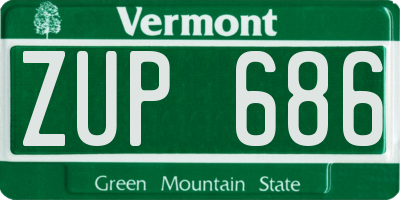 VT license plate ZUP686