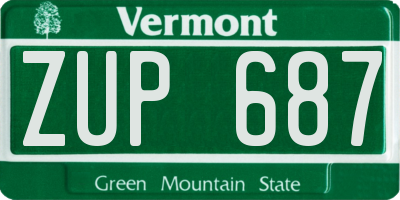 VT license plate ZUP687