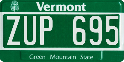 VT license plate ZUP695