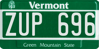 VT license plate ZUP696
