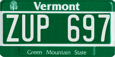 VT license plate ZUP697