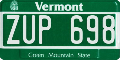 VT license plate ZUP698