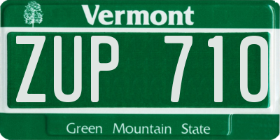 VT license plate ZUP710