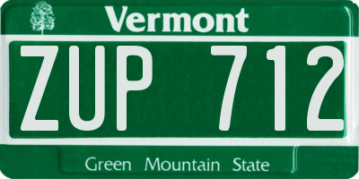 VT license plate ZUP712