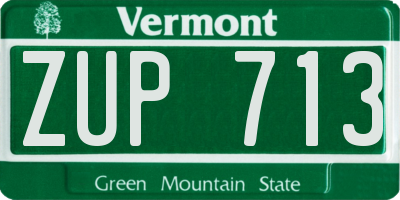 VT license plate ZUP713