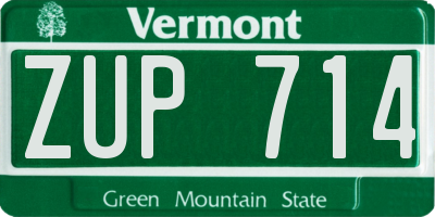 VT license plate ZUP714