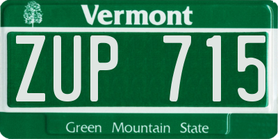VT license plate ZUP715