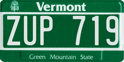 VT license plate ZUP719