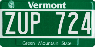 VT license plate ZUP724