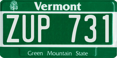 VT license plate ZUP731