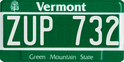 VT license plate ZUP732