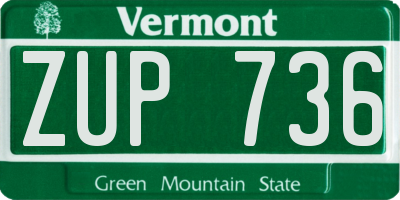 VT license plate ZUP736