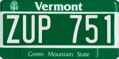 VT license plate ZUP751