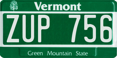 VT license plate ZUP756