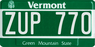 VT license plate ZUP770