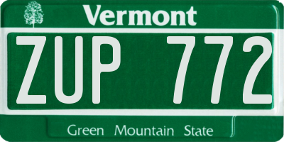 VT license plate ZUP772