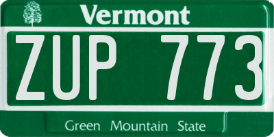 VT license plate ZUP773