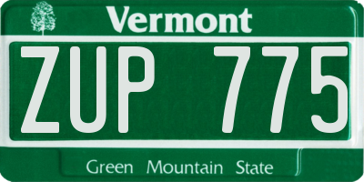 VT license plate ZUP775