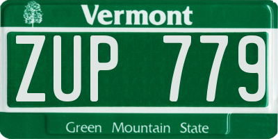 VT license plate ZUP779