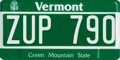 VT license plate ZUP790