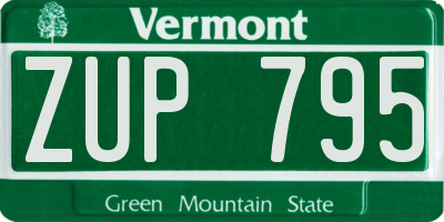 VT license plate ZUP795