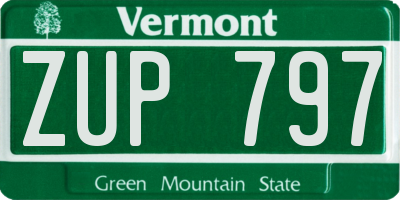 VT license plate ZUP797