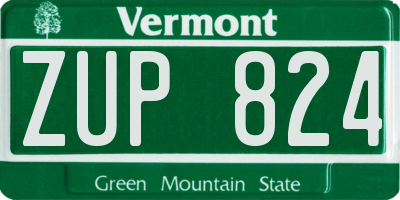 VT license plate ZUP824