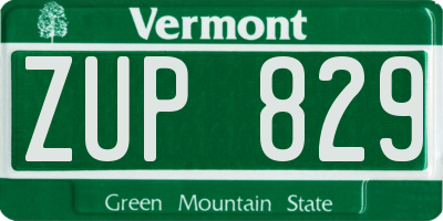 VT license plate ZUP829