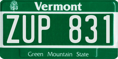 VT license plate ZUP831