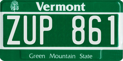 VT license plate ZUP861