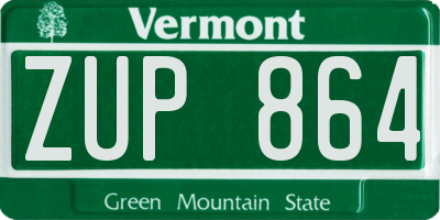 VT license plate ZUP864
