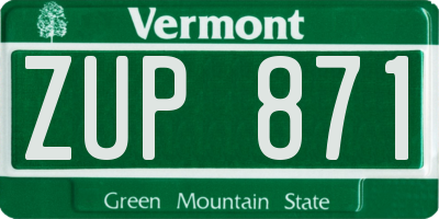 VT license plate ZUP871