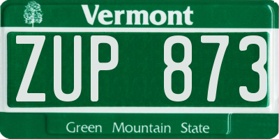 VT license plate ZUP873