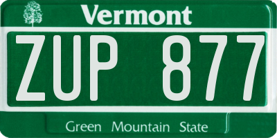 VT license plate ZUP877