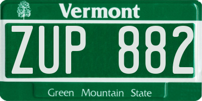 VT license plate ZUP882