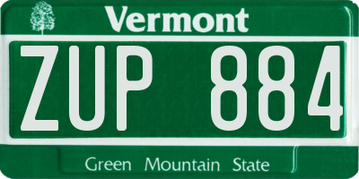 VT license plate ZUP884