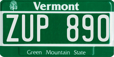 VT license plate ZUP890