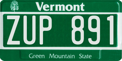 VT license plate ZUP891