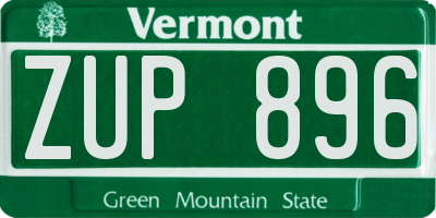 VT license plate ZUP896