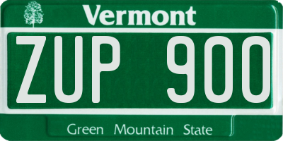 VT license plate ZUP900