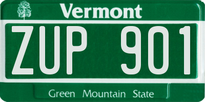 VT license plate ZUP901