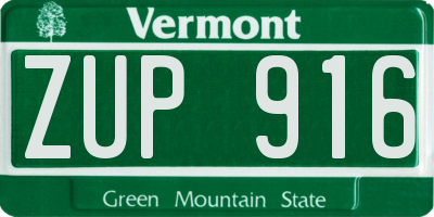 VT license plate ZUP916
