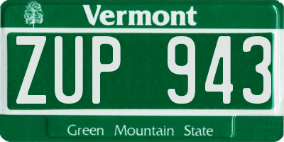 VT license plate ZUP943