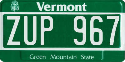 VT license plate ZUP967