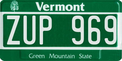 VT license plate ZUP969
