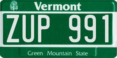 VT license plate ZUP991