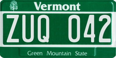 VT license plate ZUQ042