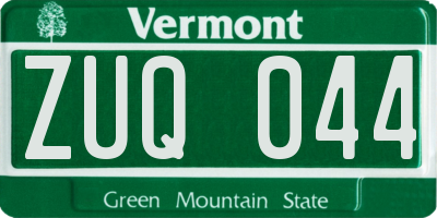VT license plate ZUQ044