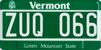 VT license plate ZUQ066